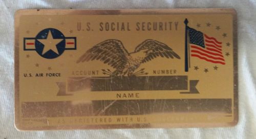 11 Metal social security card u.s. air force  lot Un stamped