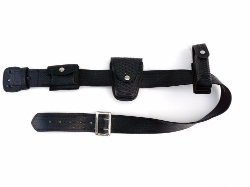 Law pro police law enforcement duty belt with pouches / holsters for sale