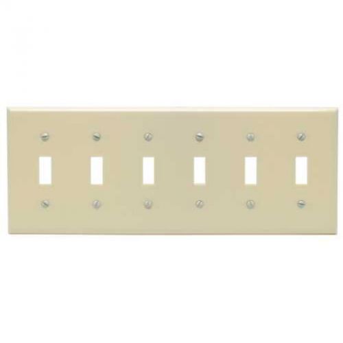 Switch Plate 6-Gang Ivory National Brand Alternative Standard Switch Plates