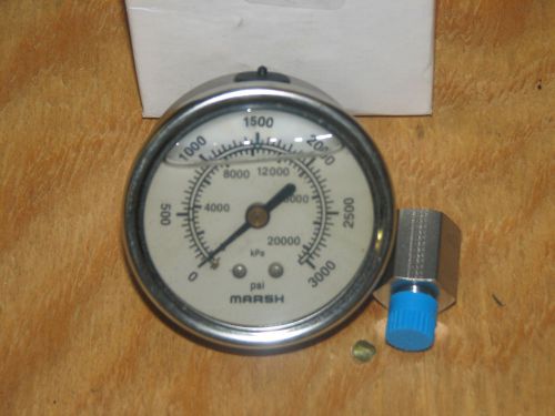 New Marsh 0-3000 PSI Gauge PN J6478P  63MM, 1/4&#034; NPT