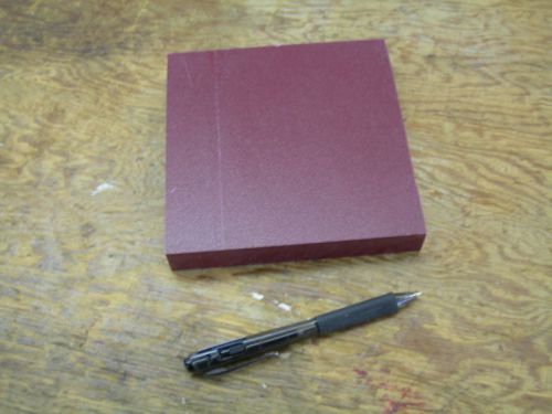 HDPE MACHINABLE PLASTIC SHEET 15/16&#034; X 6&#034; X 6&#034; RED, TEXTURED BOTH SIDES