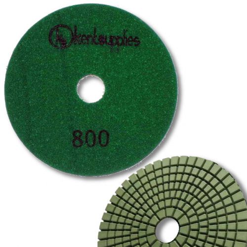 KENT Premium Quality 4&#034; WET Diamond Polishing Pad, 3mm Thick, Grit 800, Granite