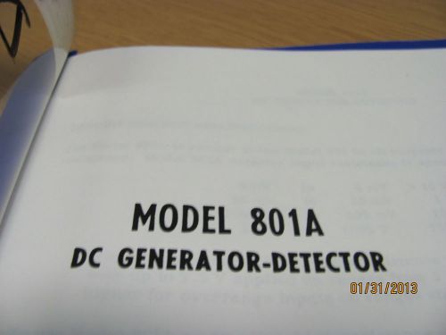 ELECTRO SCIENTIFIC MODEL 801A: DC Generator Detector - Ins Man w/schematics