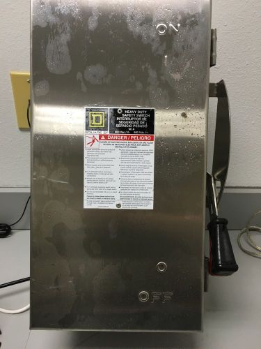 Square D HU362DS Series F 60 Amp 600 Volt Stainless Steel NEMA 4X Disconnect