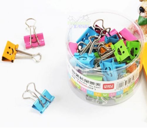 Cute 40pcs metal school office student documents papers binder clips 19mm width for sale