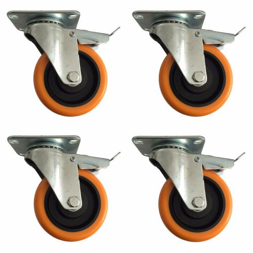 5&#034; x 1-1/4 polyurethane total lock casters (4) for sale