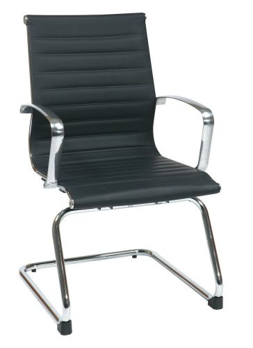 Black Bonded Leather Visitors Chair
