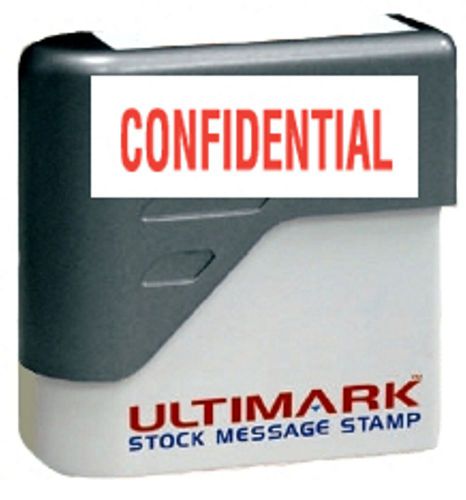 Confidential text on ultimark pre-inked message stamp with red ink for sale