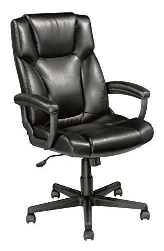 Officemax Chair Breckland High Back Executive Padded Tilt Armrests Black Leather