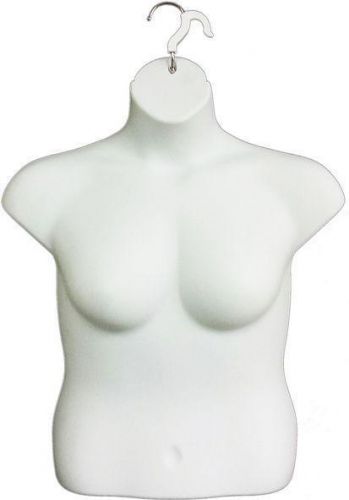 MN-262 WHITE 3 PC Hanging Female Plus Size Upper Torso Hanging Body Form w/ Hook