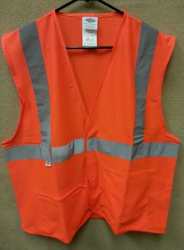 Dicke Safety Products DSP #V41 Orange Vest w/ Reflective Strips Size 4XL New