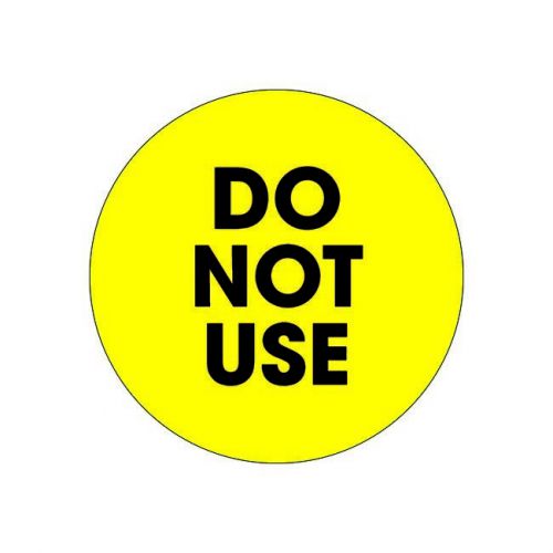 &#034;Tape Logic Labels, &#034;&#034;Do Not Use&#034;&#034;, 2&#034;&#034; Circle, Fluorescent Yellow, 500/Roll&#034;