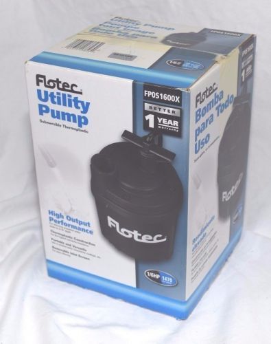 Flotec submersible utility sump pump 1/6 hp 1200 gpm pool fpos1250x new for sale