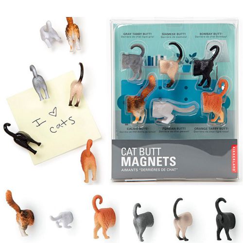 6 Kikkerland Cat Animal Butt Magnets Fridge Strong Magnetic Surface Gift Novelty