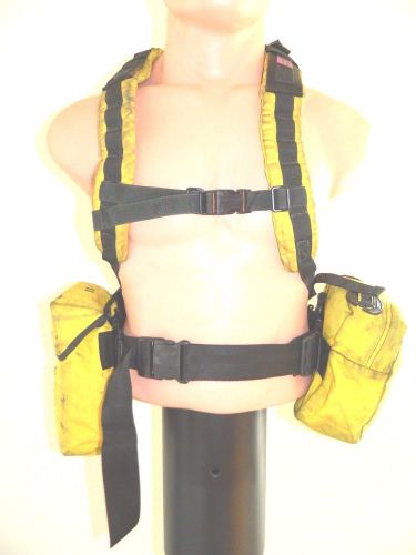 wildland fire fighting web gear harness with large belt bag pack brush fire