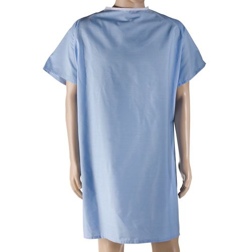 DMI Patient Hospital Gown with Snaps and Large Raglan Sleeves Blue