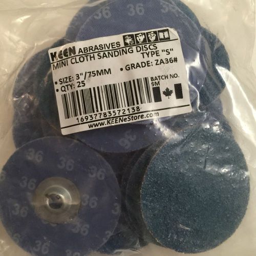 100pcs keen #72183 clip on type s 3&#034; sandpaper sanding disc 120 grit for sale