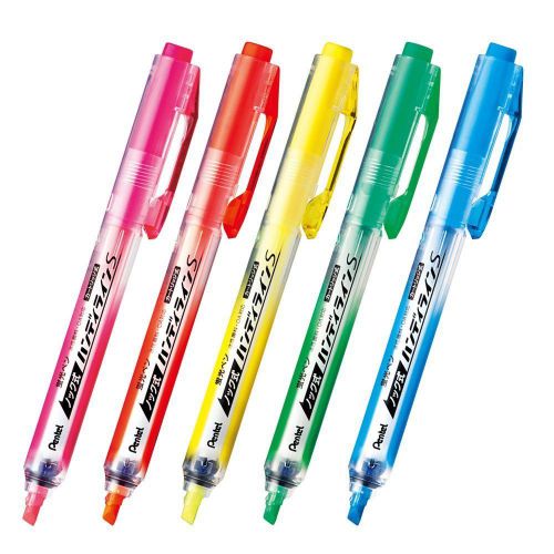 Pentel Handy-line S Knock-type Highlighter 5 color SXNS15-5 Japan w/Tracking#