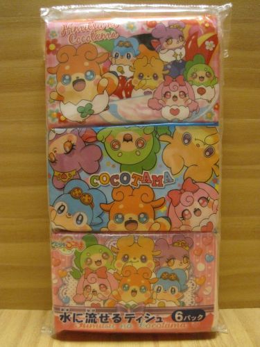 COCOTAMA Cute Facial Pocket Tissue, Dissolve in Water, 6 packs, Printed, KAWAII!