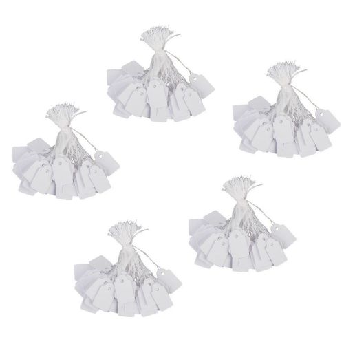 Jewelry Clothes Label String Price Tag 13 x 26mm Pack of Approx.500Pcs White TS