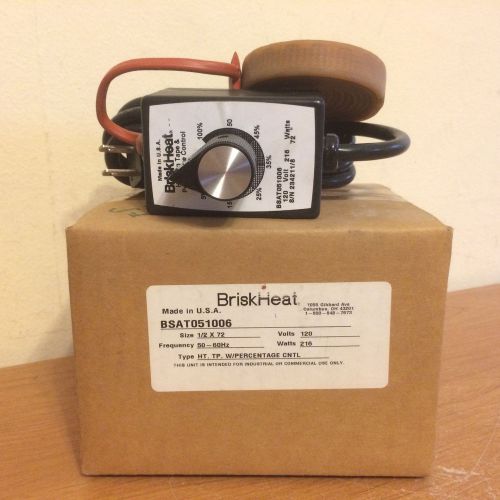 NIB BriskHeat BSAT051006 Heating Tape with Time Percentage Dial Control