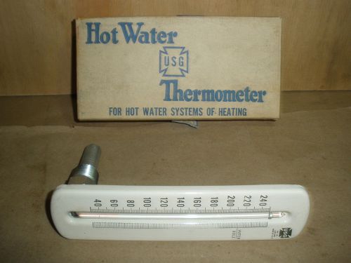 NOS vintage USG hot water or system thermometer 19154 USA made steampunk