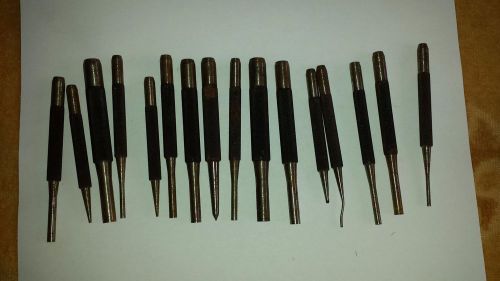 16 lot assorted Starrett Antique Tools punches 4&#034; and 5&#034; machinist tool