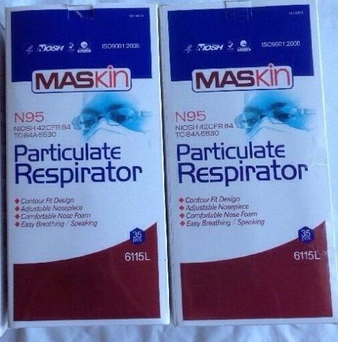 (70) Niosh Maskin N95 Particulate Respirator Face Mask Lot of 70 Mask NEW