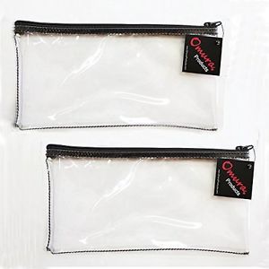 Omura Vinyl Zipper Wallet, 11 x 6 Inches, Clear PACK OF 2