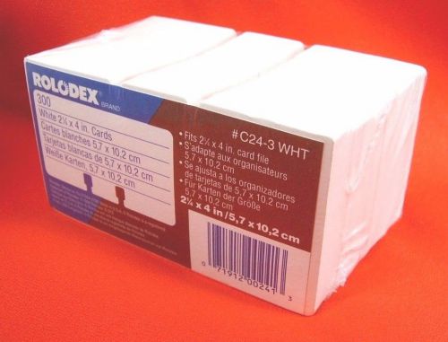 Rolodex cards 300 sealed pack c24-3 wht fits 2-1/4 x 4&#034; card file *no sales tax* for sale