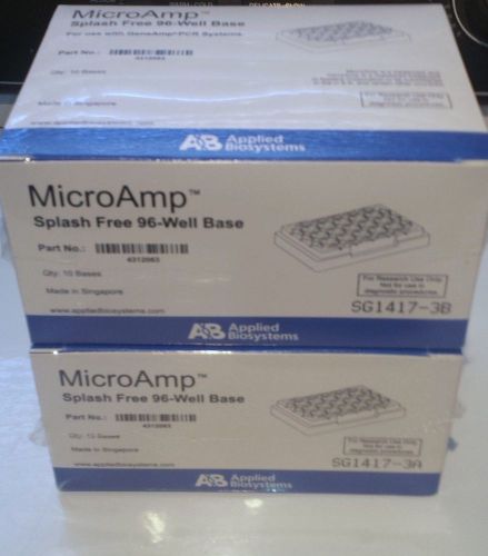 APPLIED BIOSYSTEMS MICROAMP SPLASH FREE 96 WELL BASE - 2 FULL BOXES 10 BASES EA.