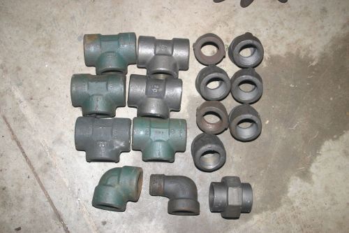 FORGED STEEL 1-1/4&#034; 3000# WOG PIPE FITTINGS  45 90 Tee Union