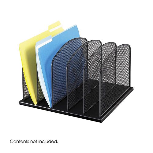 Safco Products 3256BL Onyx Mesh Desktop Organizer with 5 Vertical Sections Bl...