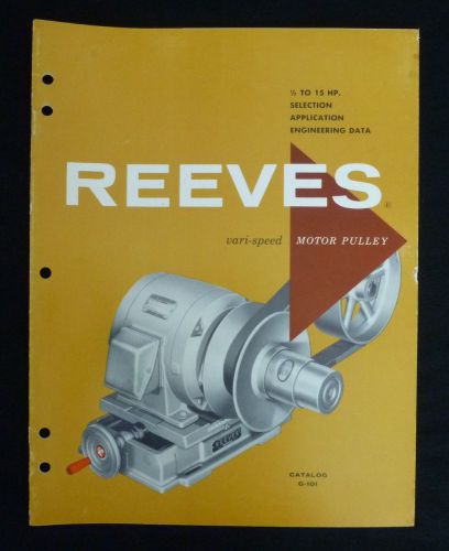 Vintage Early 60&#039;s Reeves Motor Pulley Catalog