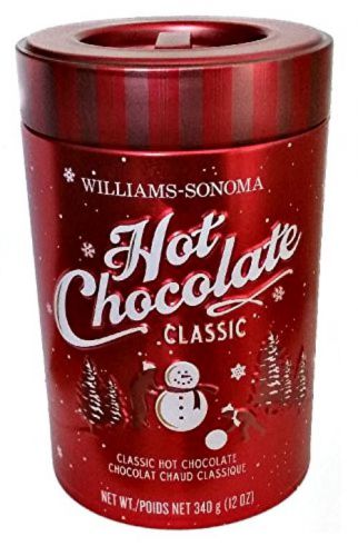 Williams-Sonoma Classic Hot Chocolate 12 oz Cute Red Tin Artisinal Chocolate