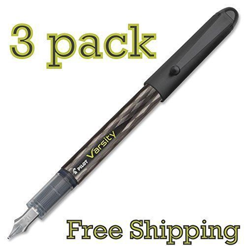 Pilot varsity disposable fountain pens, black ink 90010x3 for sale