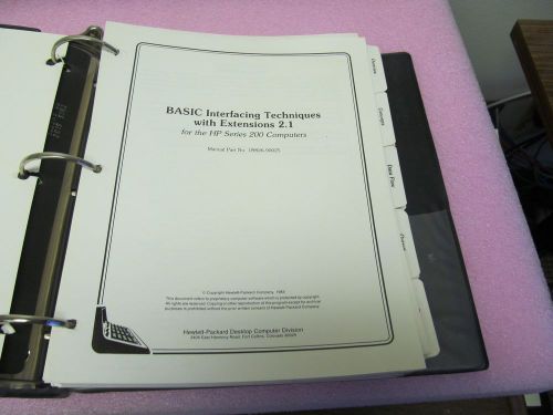 Hp basic interfacing techniques, extension 2.1 for hp 200 series computers for sale