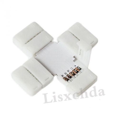 10 Sets 10mm 12mm 5PIN RGBW X type  No Soldering connector For RGBW Strip 12mm