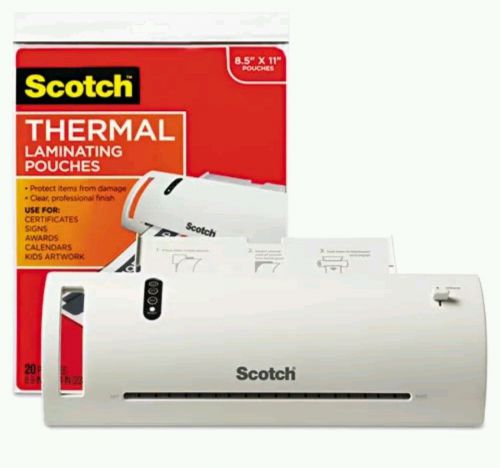 Scotch Thermal Laminator Value Pack 9&#034; WIdth With 20 Letter Size Pouches TL902VP