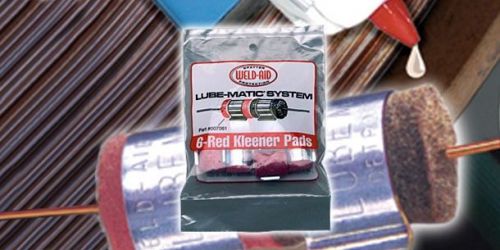 Weld-aid lube-matic wire red kleener pads - 6/bag - 007061 for sale