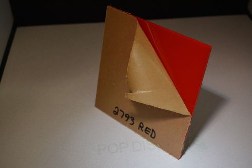 PLEXIGLASS SHEET POP DISPLAYS SAMPLE OF COLOR #2793 RED   1/8&#034; x 1.5.&#034; x 1.5&#034;