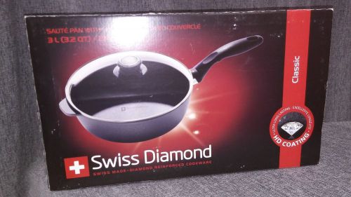 Swiss Diamond Nonstick Saute Pan with Lid 3.2qt 9.5in pans