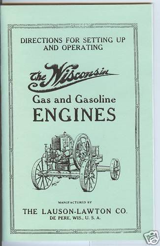 Wisconsin Gas Engines Operators Manual &amp; Parts List Lauson-Lawton De Pere Wis