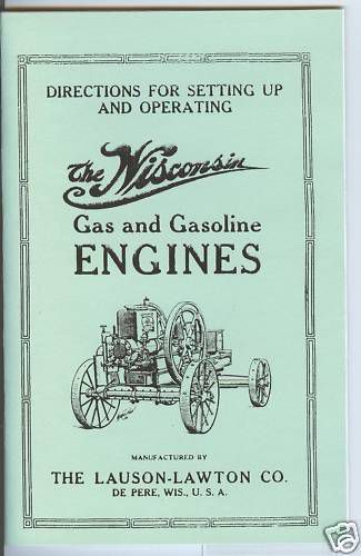 Wisconsin Gas Engines Operators Manual &amp; Parts List Lauson-Lawton De Pere Wis