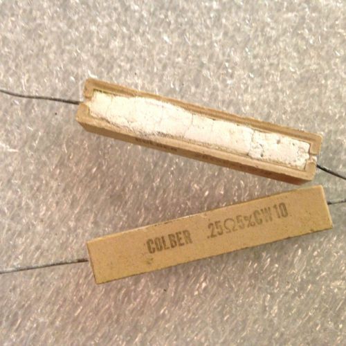 0.25 ohm, 1/4 ohm, 10 w, 5%, Power WW Resistor, NOS, 2 pcs