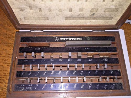 26 PIECES MITUTOYO GAGE BLOCK SET 516-915 BE1-35A GRADE A