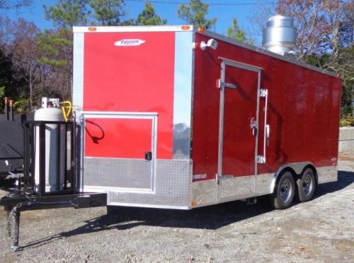 Concession trailer 8.5&#039; x 16&#039; red catering event trailer for sale