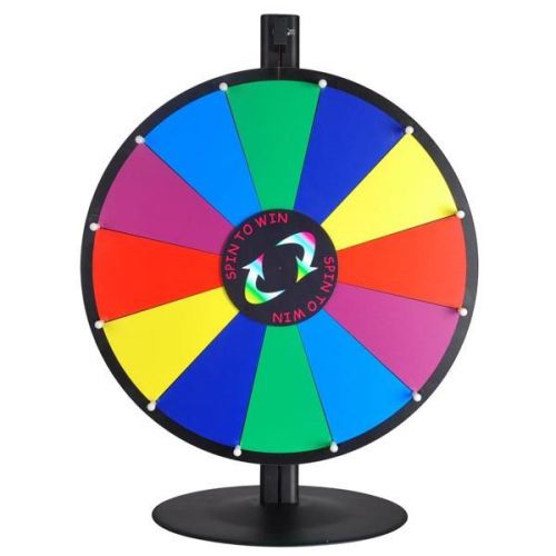 24&#034; tabletop color dry erase spinning prize wheel 14 slot 26679 for sale