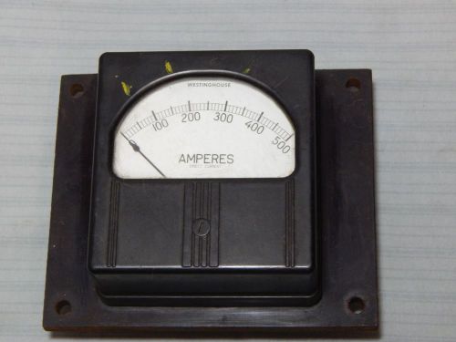 Vintage Westinghouse Amperes Panel Square Meter Gauge 0-500 Steampunk