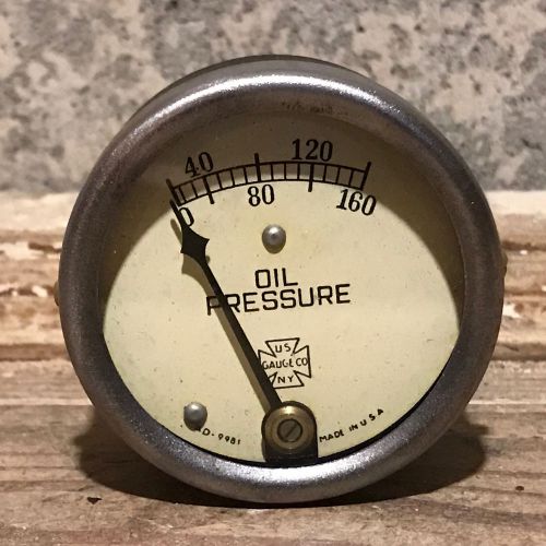 1930s vintage brass oil pressure gauge by us gauge of ny, steampunk, antique for sale